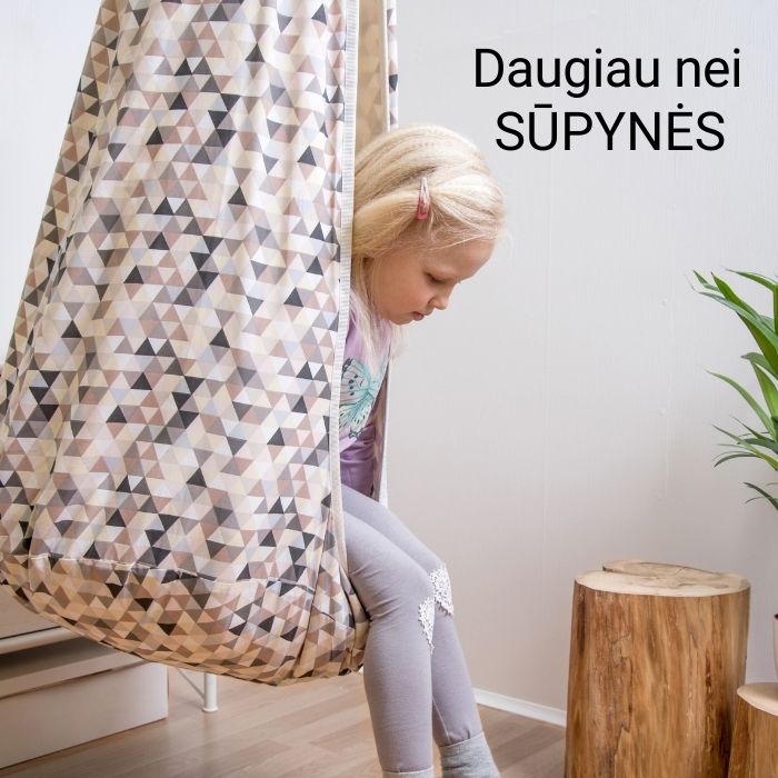 Kambario sūpynės vaikams KOKONAS - Rusvi trikampiukai