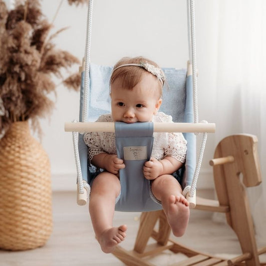 Sūpynės gultukas KŪDIKIAMS - Melsvos