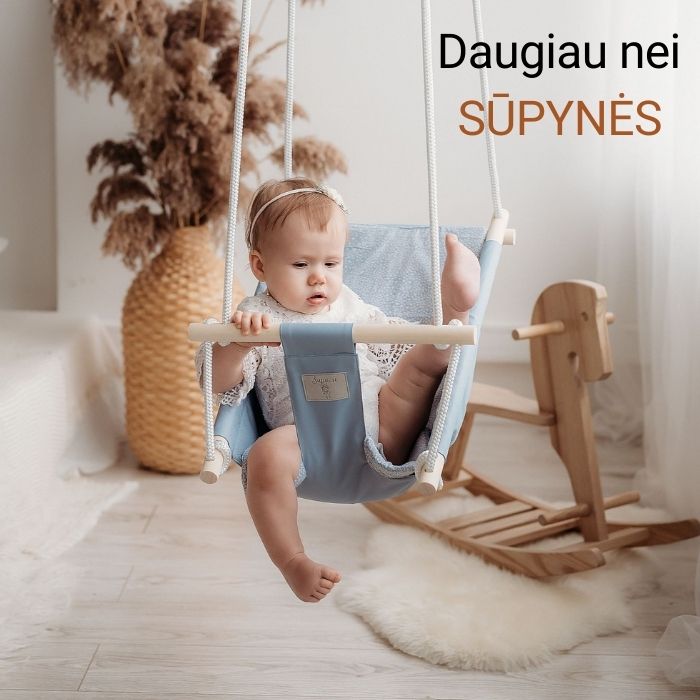 Sūpynės gultukas KŪDIKIAMS - Melsvos