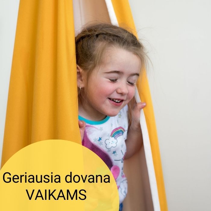 Kambario sūpynės vaikams KOKONAS - Geltonas