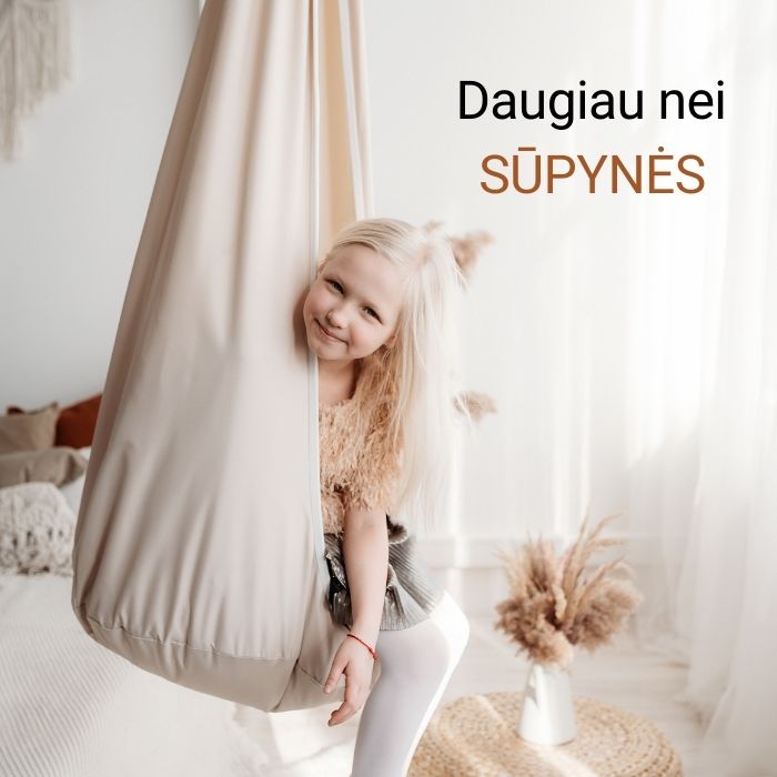 Kambario sūpynės vaikams KOKONAS - Šviesiai smėlinis