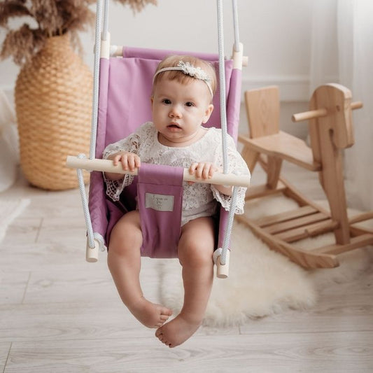 Sūpynės gultukas KŪDIKIAMS - Švelniai alyvinės