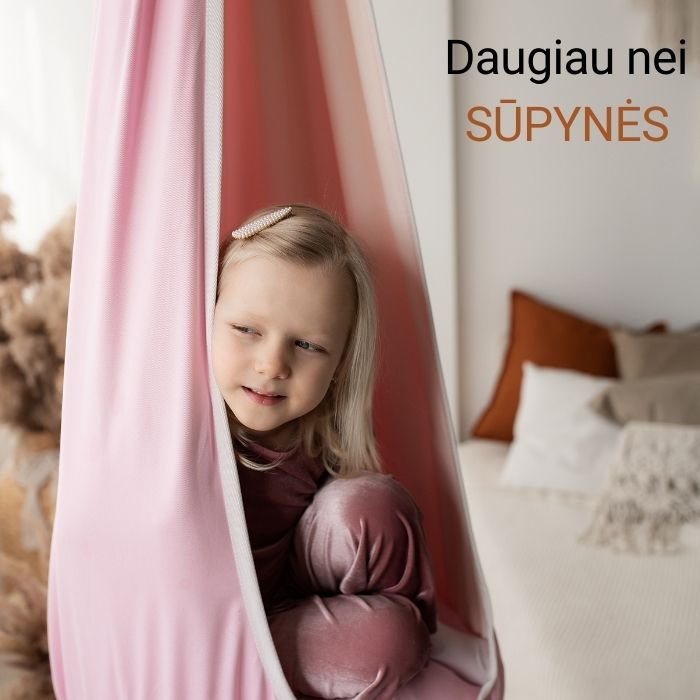Kambario sūpynės mergaitėms KOKONAS - Pelenų rožinė - Supuosi