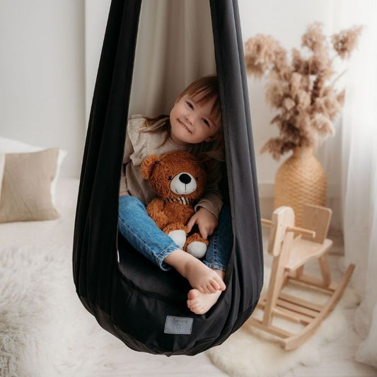 Kambario sūpynės vaikams KOKONAS - Juodas - Supuosi