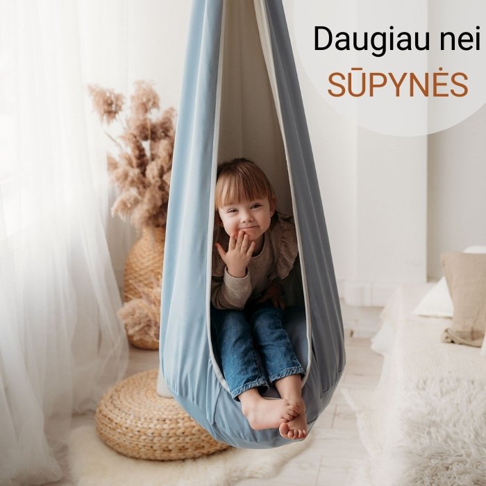Kambario sūpynės vaikams KOKONAS - Melsvas - Supuosi