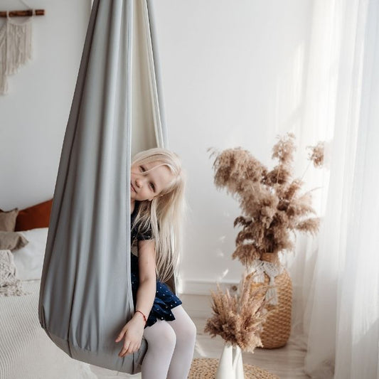 Kambario sūpynės vaikams KOKONAS - Sidabrinis - Supuosi